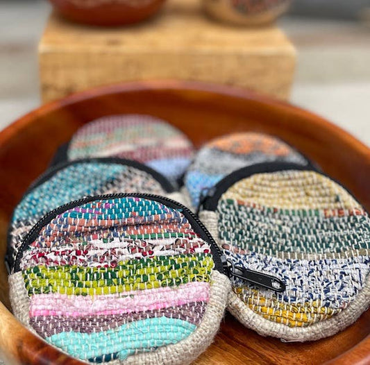 Circular Sari Coin Purse