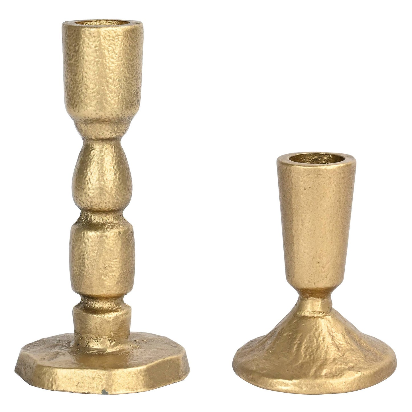 *NEW* Gold Cast Iron Taper Candle Holders, Set of 2