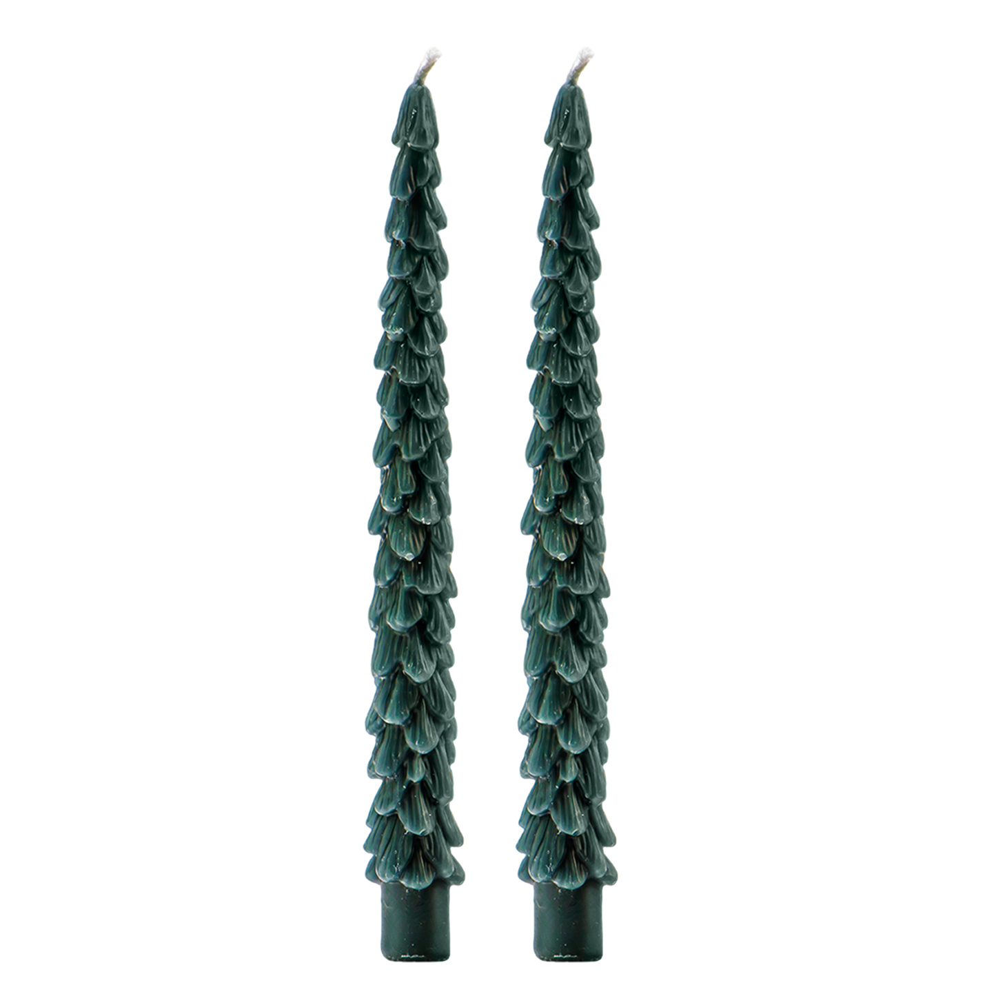 Green Tree Taper Candles, Set of 2 - Christmas Decor