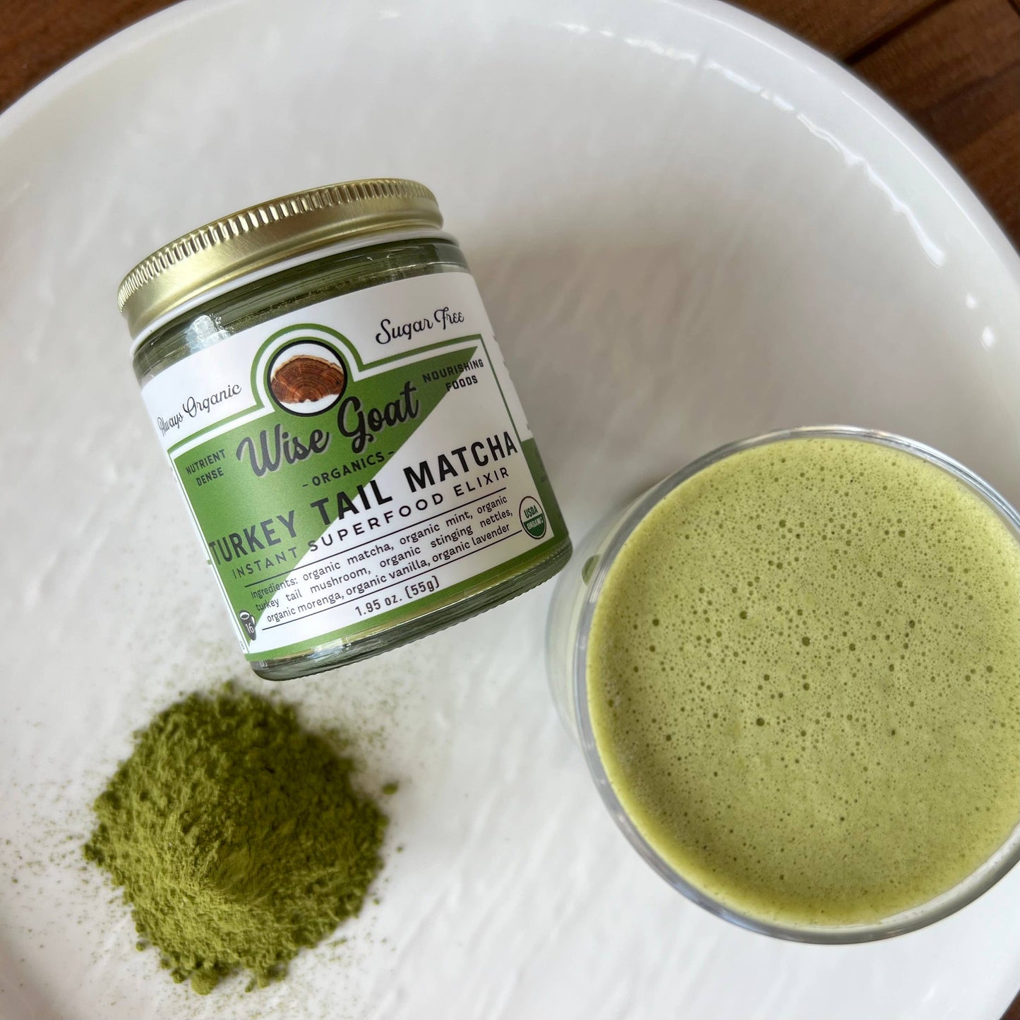 Turkey Tail Mint Matcha Superfood Powder