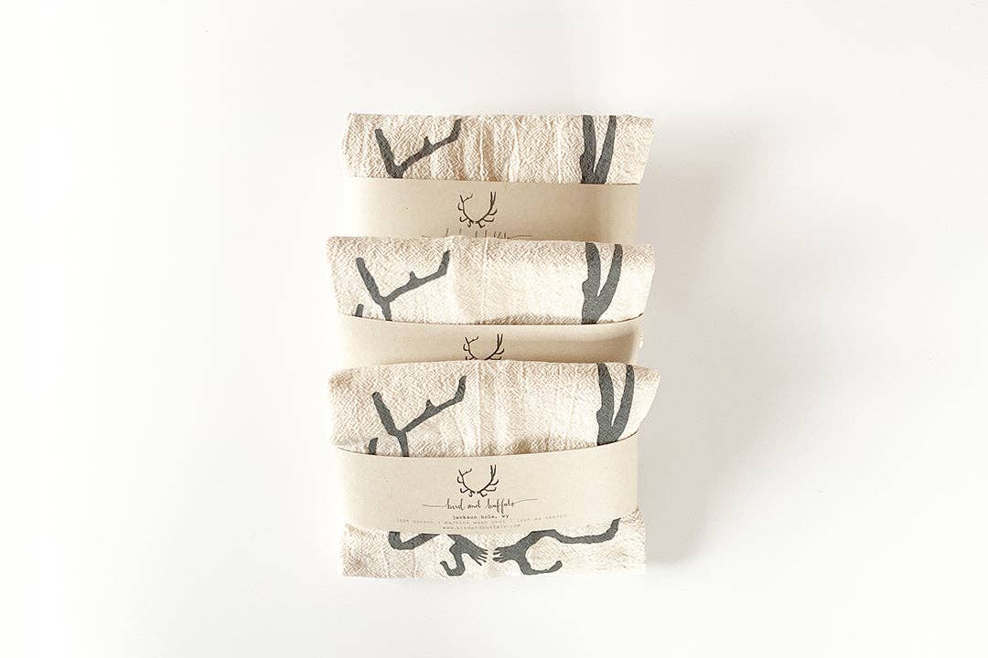 Antler Design Tea Towel