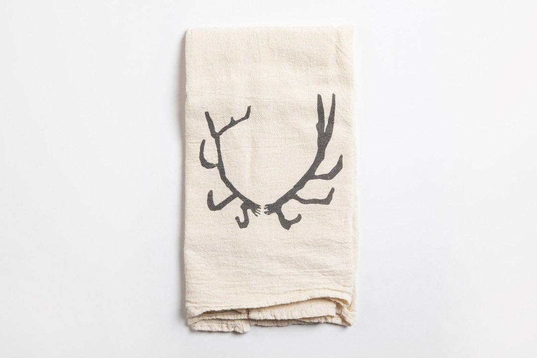 Antler Design Tea Towel
