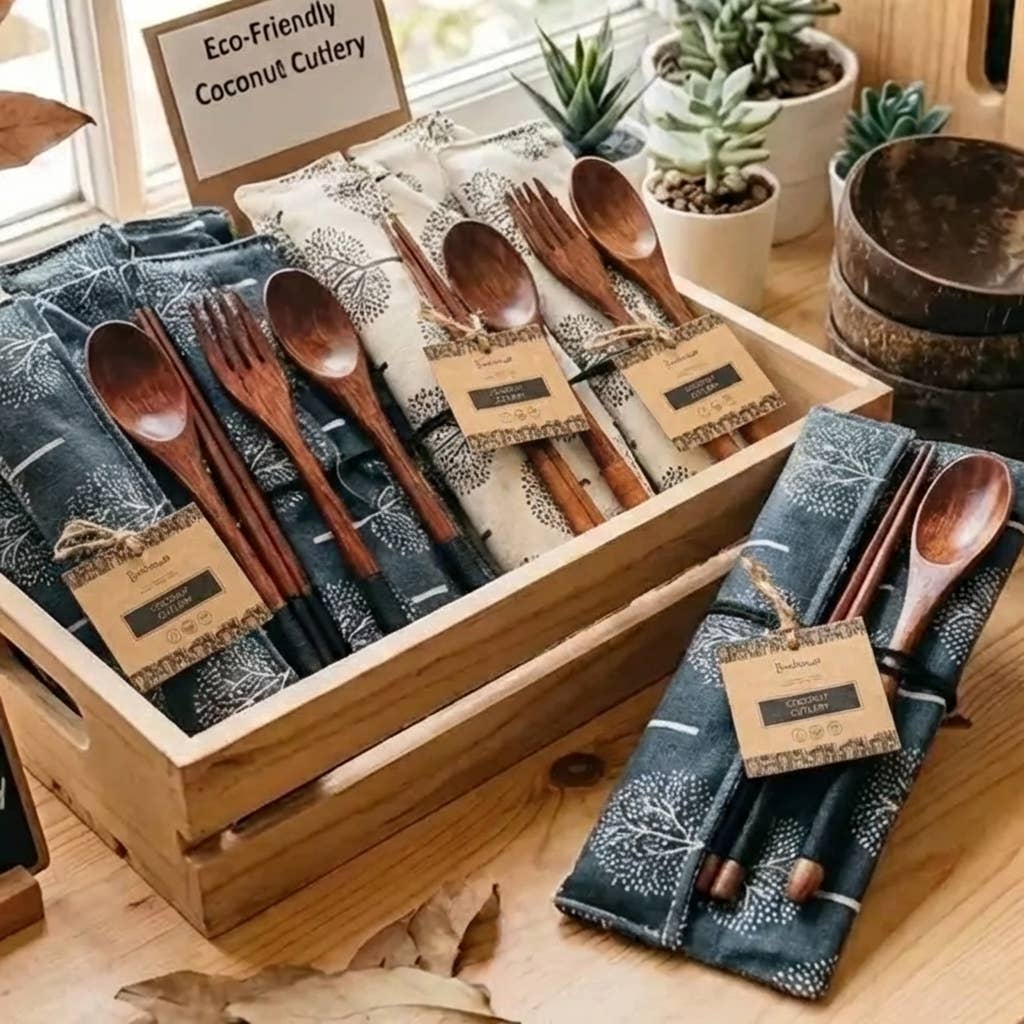 Coconut Utensil Cutlery Set | Earth Day Bestseller