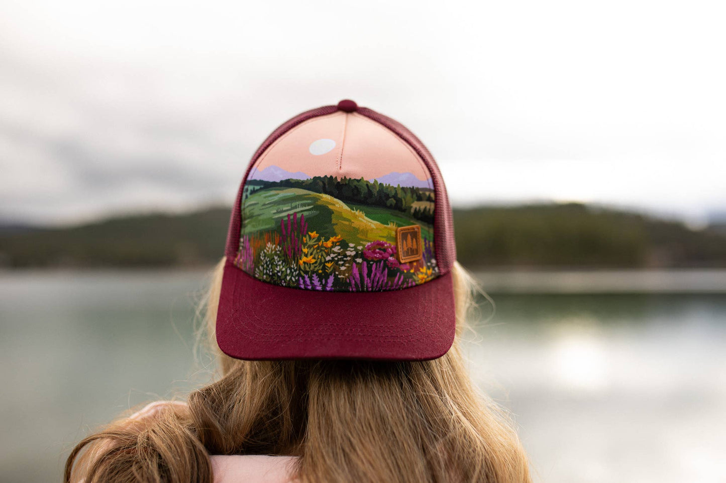 Wildflower Field Unisex Trucker - Maroon