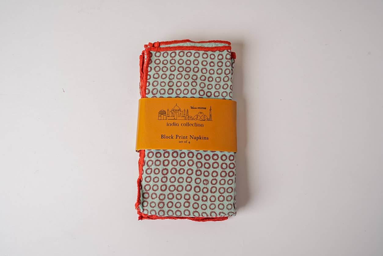 Punjabi Block Print Napkins - Set of 4