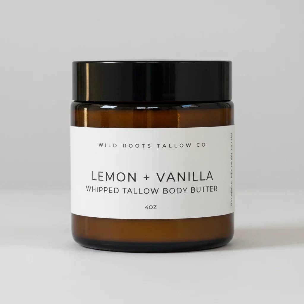 Lemon + Vanilla Tallow Body Butter | Brightening Body Whip