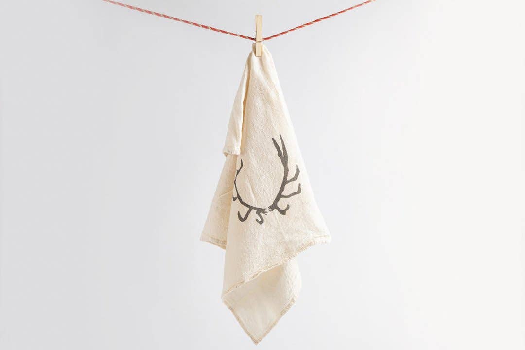 Antler Design Tea Towel